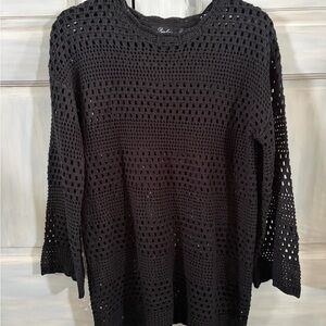 Black Knit Swim Coverup